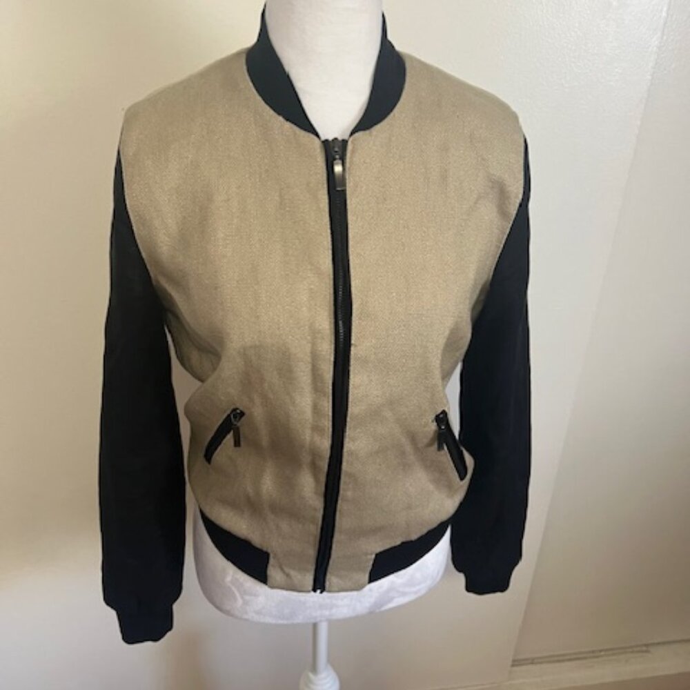 Size S - For Cynthia jacket - black and tan (burlap)